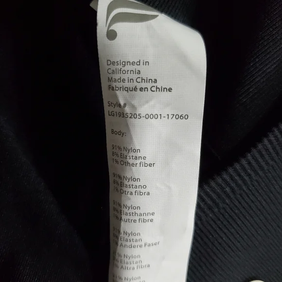 NWT Fabletics Sync High Waisted Perforated Athletic Leggings 7/8 Black Size XL - Picture 5 of 10